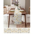 thumbnail image 3 of Yellow Floral Spring Table Runner 90 Inches, Pastoral Gray Botanical Summer Bed Runner Dresser Scarves Tabletop for Indoor Outdoor Parties/Ceremony/Banquet, 13" x 90", 3 of 8