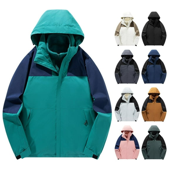 Bixock Men Fall and Winter Raincoats Jackets,Men Waterproof Outdoor Jackets,Men Casual Outwear Jackets 3 in 1 Detachable Thermal Liner Zippered Pockets Outdoor Jacket