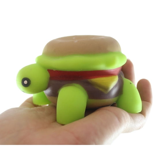 Turtle Burger Squishy Squeeze Stress Ball Soft Doh Filling - Like Shaving Cream - Sensory, Fidget Toy