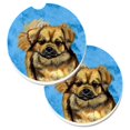thumbnail image 1 of Épagneul Tibétain Bleu Lot de 2 Porte-Gobelets Coaster Voiture, 1 of 1