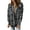Black, variant on SHINE UP Flannel Shacket Jacket for Women Plaid Shirts Long Sleeve Button Down Tops Casual Hooded Coat