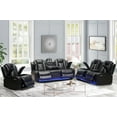 thumbnail image 5 of Hybition PU Leather 3 Pieces Power Reclining Multi-functional Sofa Set - Black, 5 of 8