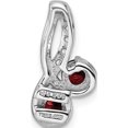 thumbnail image 4 of Sterling Silver Ss Rhod-Plated Double Circle .84T.W. Garnet/White Topaz Pendant (18.1 X 8.62) Made In Thailand qp5712ga, 4 of 5