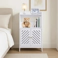thumbnail image 5 of PinkSheep Bathroom Floor Storage Cabinet, 4 Tier Free Standing Shelving Unit Organizer Stand with 2 Doors 3 Shelves for Small Spaces, White, 5 of 8