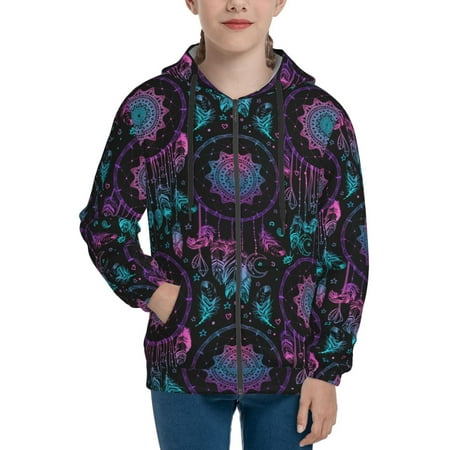 

Hoodies for Teen Girls Boys Dreamcatcher With Feathers Long Sleeve Youth Kids Essentials Zip Up Hoodie Lghtweight Fashion Hoodies & Sweatshirts Jacket Fall Winter Outfits Tops