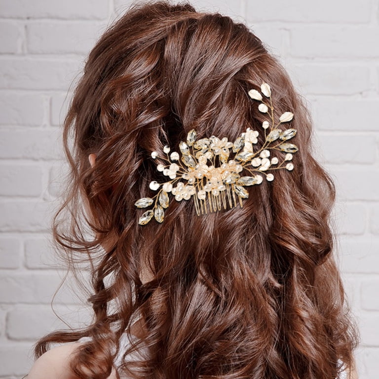 D-GROEE Wedding Hair Accessories for Brides Flower Hair Comb