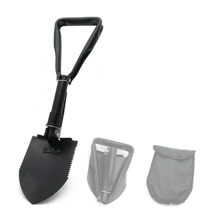 Black Military Style Tri-Fold Shovel Survival Camping Scouting Entrenching Spade