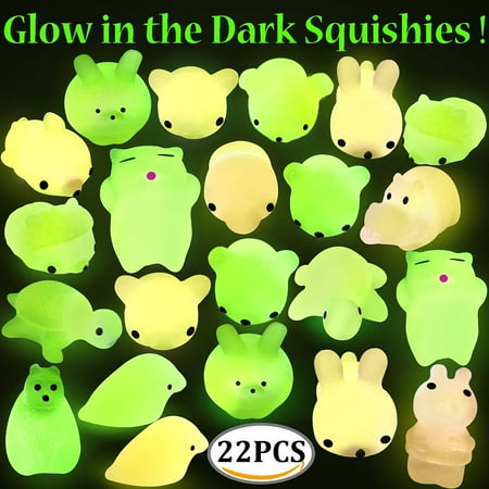 Weanas 22 Pcs Glow in the Dark Squishy Soft Toys Kawaii Squishies Animal