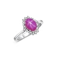 thumbnail image 3 of RYLOS Bagues pour Femmes Bague en Or Blanc 14K avec Pierre Précieuse Ovale 7X5MM et Diamants Étincelants Étoile de Juillet Rubis Bijoux Taille 9, 3 of 7