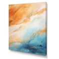 thumbnail image 2 of Designart "Mirage of the Desert in Blue and Orange I" Abstract Canvas Wall Art - Modern Blue Tachisme Hallway Wall Art Decor, 2 of 6