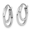 thumbnail image 2 of 14K White Gold Polished Hinged Hoop Earrings - 17mm, 2 of 6
