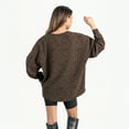 thumbnail image 2 of Women's Gameday Couture Brown North Carolina Tar Heels Leopard Oversized Sweatshirt, 2 of 4