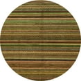thumbnail image 1 of Ahgly Company Indoor Round Abstract Dark Brown Abstract Area Rugs, 4' Round, 1 of 6