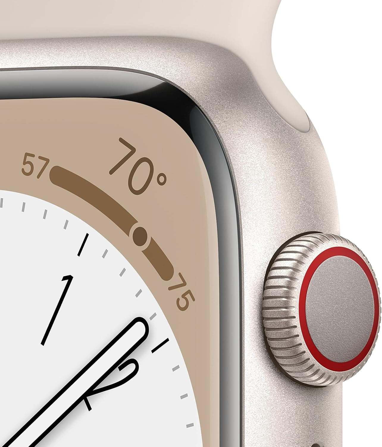 Restored Apple Watch Series 8 (GPS + Cellular) 41mm Aluminum Case with Starlight Sport Band - S/M - Starlight Good