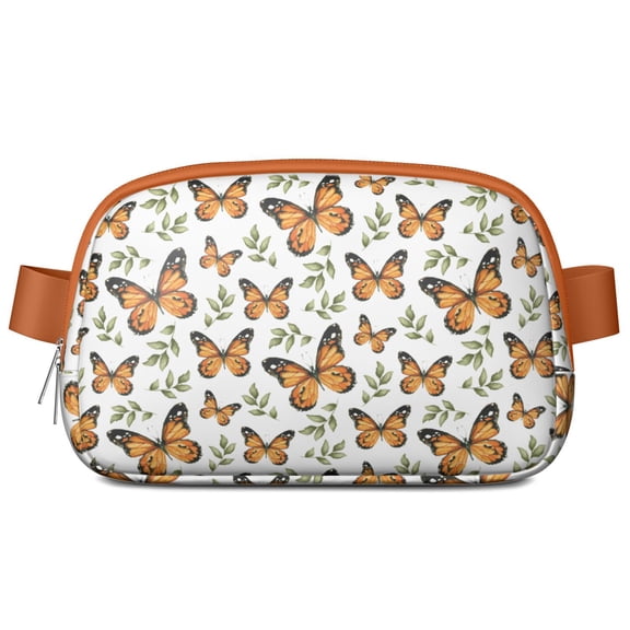 Butterfly and Flower Fanny Pack – Waterproof Waist Bag with Aesthetic Butterfly Design – Adjustable Belt Pack for Travel, Running, and Outdoor Sports