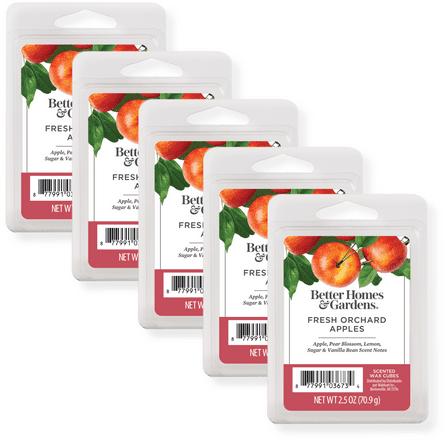 Fresh Orchard Apples Scented Wax Melts, Better Homes & Gardens, 2.5 oz (5-Pack)