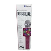 Tech Solutions Bluetooth Karaoke Studio LED Speaker And Microphone Pink New
