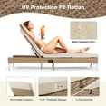 thumbnail image 4 of HOMREST Rattan Patio Chaise Lounge Chair Set of 2 for Outside, Outdoor Pool Lounge Chair, Reclining Wicker Lounge Chair Set with Adjustable Backrest, Cushions for Poolside Porch Garden and Backyard, 4 of 8