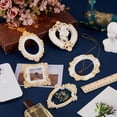 thumbnail image 5 of 5 Style Vintage Resin Frame Mini Resin Jewelry Display Frame Oval Teardrop Rectangle Heart Shape Picture Frame Light Khaki Retro Embossed Small Antique Picture Frame for Photography Light Khaki, 5 of 9