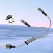Yammee Double USB C Charger Cable Braided Nylon 66W Fast Charging for Smartphone Tablets