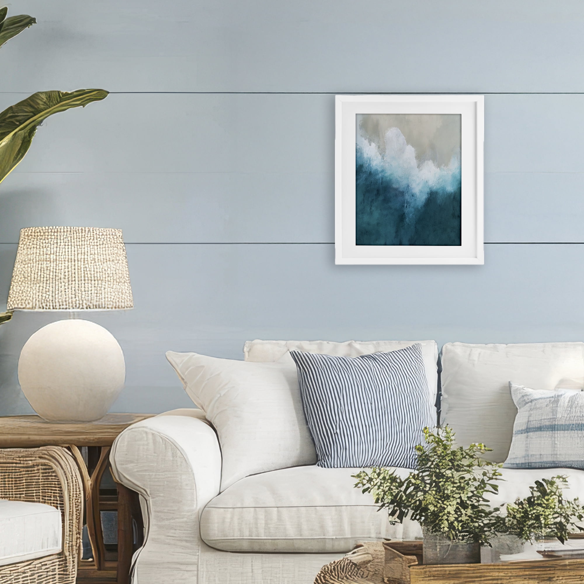 Stupell Industries Aerial Tide Abstraction White Framed Print Under Glass, design by Denise Brown