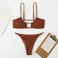thumbnail image 5 of CEHVOM Women Split Swimsuit Show Waist Solid Color Bikini, 5 of 5