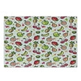thumbnail image 1 of Fruits Cutting Board, Watercolor Pear Cherries Kiwi Apple Brushstroke Splashes Kitchen, Decorative Tempered Glass Cutting and Serving Board, Small Size, Peach Lime Green Red, by Ambesonne, 1 of 1