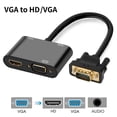 thumbnail image 1 of Adaptador Compatible Con Vga A Hdmi Adaptador 3 en 1 compatible con VGA a HDMI+Conector de audio de 3,5 mm+Convertidor VGA, 1 of 6