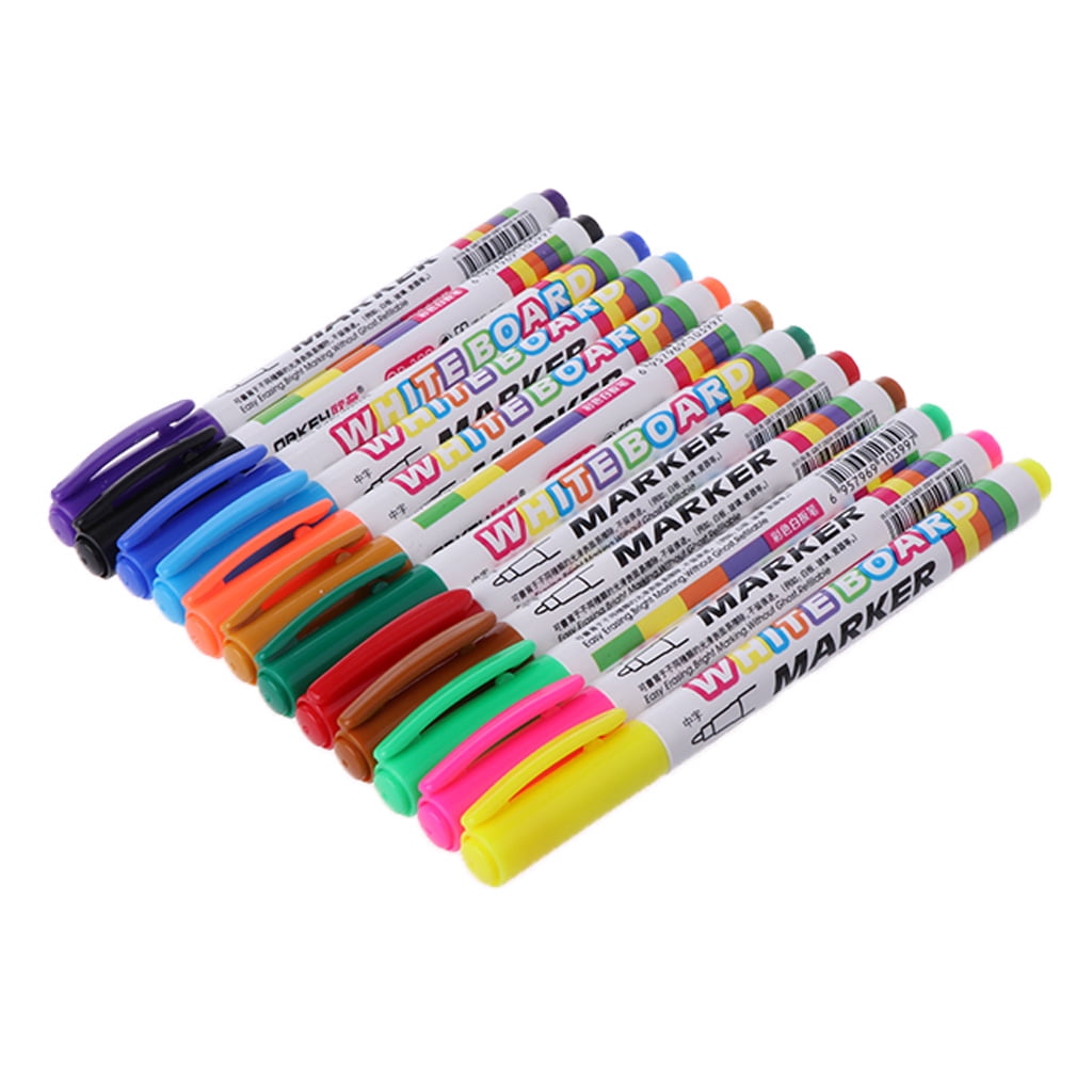 12Colors Whiteboard Marker Non Toxic Dry Erase MarkSign Fine Nib Office SupplySN 