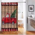 thumbnail image 4 of Red Farm Truck Shower Curtain, Funny Quotes Xmas Tree Country Buffalo Plaid Check Snowing Snowflake Christmas Rustic Farmhouse Bathroom Decor, Waterproof Fabric Shower Curtain, 72 X 72 Inch, 4 of 5