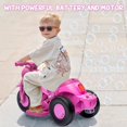 thumbnail image 5 of Jojoka Kids Motorcycle with Bubble Function, 6V Battery Powered Ride On Motorbike Fun Toys with LED Headlights, Music, Pedal, Forward/Reserve, 3 Wheels Electric Bubble Car for Boys & Girls, Pink, 5 of 7