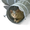 thumbnail image 4 of Kitty City Gray Pop-Up 3-Way Cat Tunnel with Catnip Toys, Expandable Playset for Cats & Kittens, 4 of 10