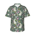 thumbnail image 1 of Fotbe Retro Bunny Floral Camisa Hawaiana para Hombre Unisex – Camisa Casual de Verano con Botones de Manga Corta de Algodón y Lino,XX-Large, 1 of 7