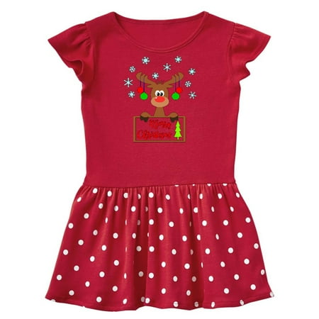 

Inktastic Merry Christmas Cute Reindeer with Decorations Gift Baby Girl Dress