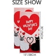thumbnail image 3 of 2 Pcs Face Bath Towels Set Happy Valentine's Day with Couple Cats Washcloths for Bathroom Hotel Kitchen, 30"x15", Absorbent Soft Hand Fingertip Towels, 3 of 6
