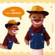 thumbnail image 3 of Marioneta de peluche Farmer Hand Puppet ZJoey, 36 cm, con boca de trabajo, 3 of 7