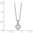 thumbnail image 2 of Sterling Silver Rhodium-Plated Polish Heart Created Opal Necklace (18 X 7.22) Made In China qg5149-18, 2 of 5