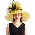 thumbnail image 1 of Women's Kentucky Derby Church Dress Hat Wide Brim Leaf Flower Bridal Shower Hat, 1 of 5