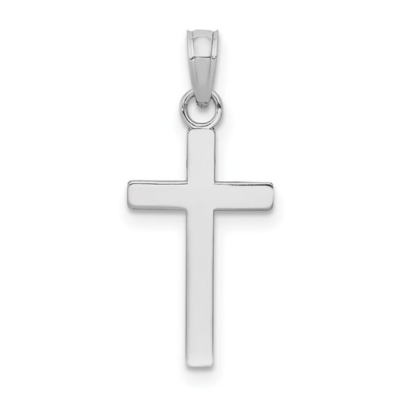 Finest Gold 10K White Gold Polished Cross Pendant