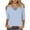 Light Blue, variant on LYXSSBYX 3/4 Length Sleeve Womens Tops Women's Fashionable Solid Color T-shirt 3/4 Sleeve Shirt V-neck Casual Top