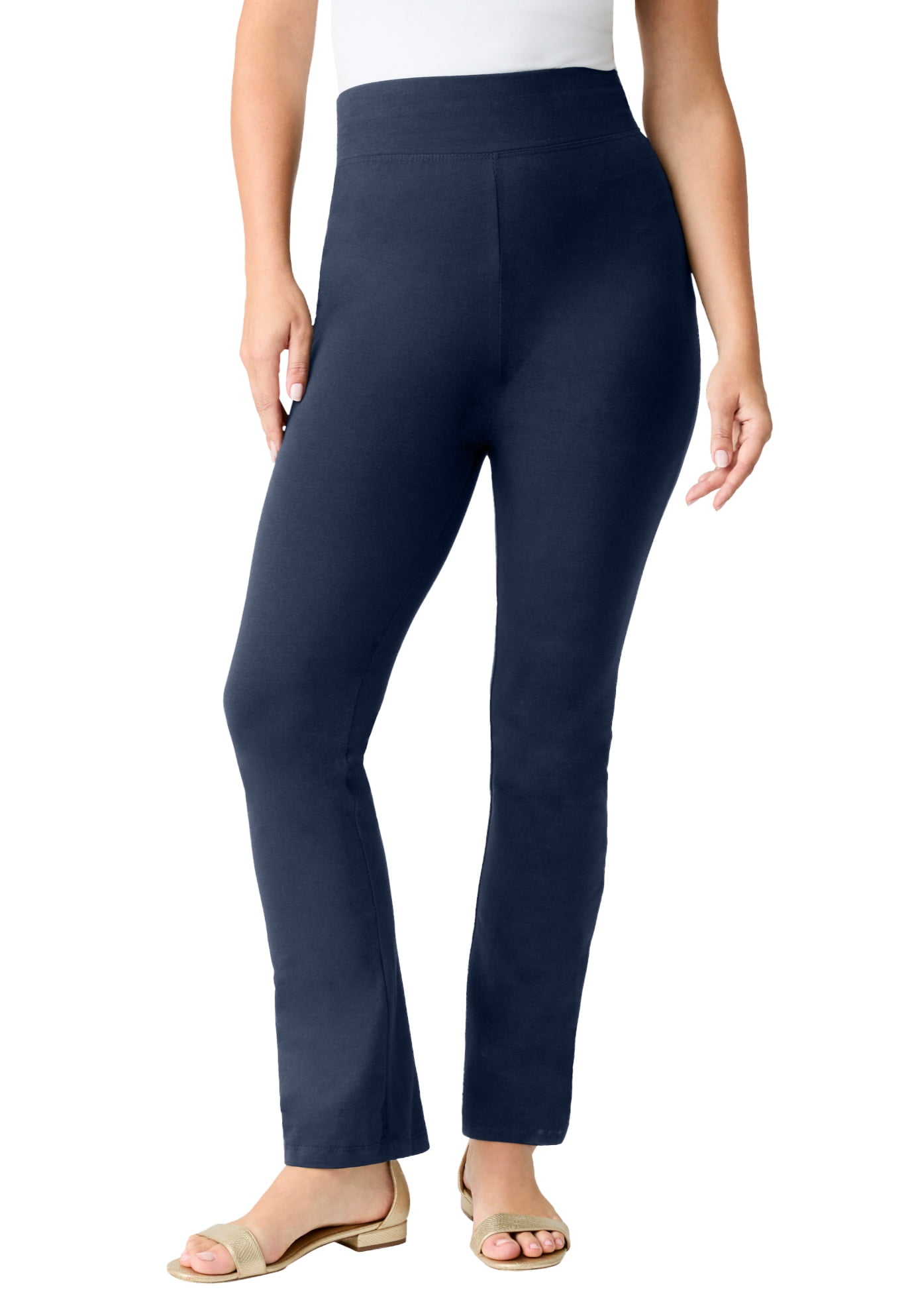 Danskin Women's Plus Size Active Crop Pants, Cotton Blend, Pockets