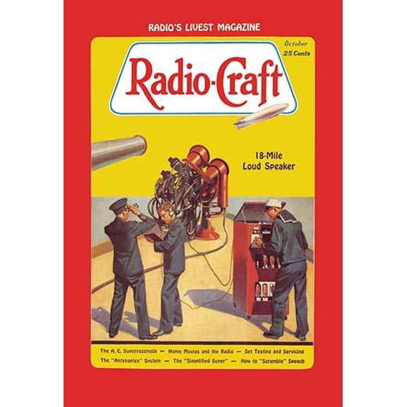 Radio Craft: 18-Mile Loud Speaker-Fine Art Canvas Print (20" x 30")