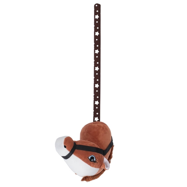 Jouet Bâton Cheval en Peluche de 70 cm de Hauteur, 2 Effets Sonores Bâton Cheval d'Extérieur à Expression Mignonne