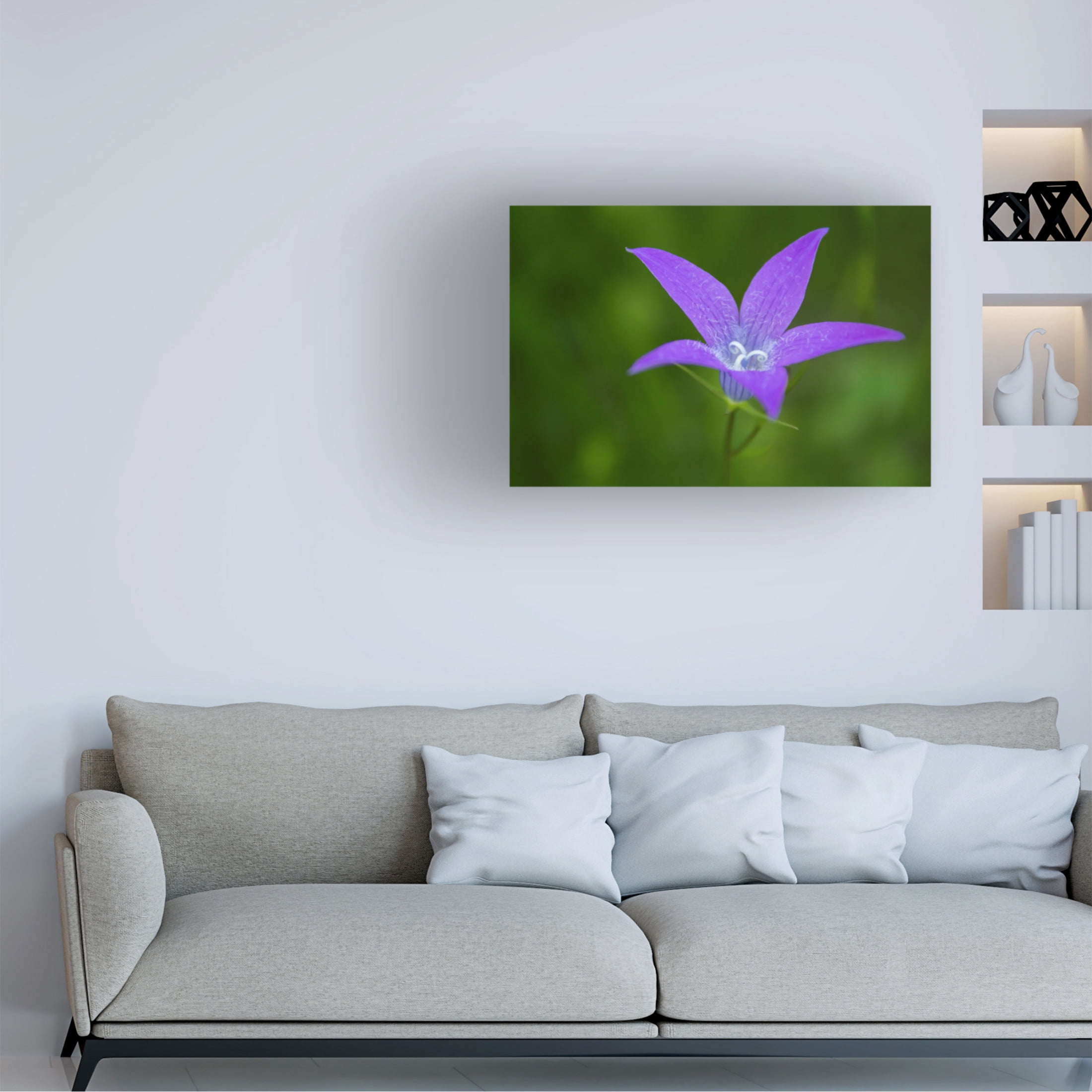 Canvas Wall Art - Mihalcea Bogdan 'Violet Flower' Wall Art for Living Room, Bedroom, or Office Décor by Trademark Fine Art - 32 x 22 Inches
