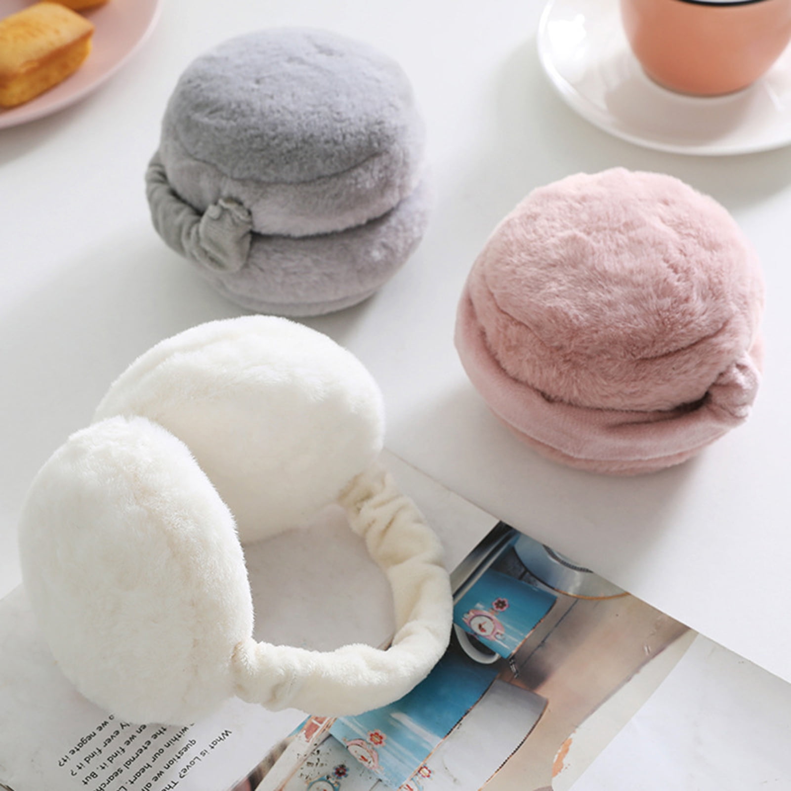 Adjustable Faux Fur Earmuffs Foldable Winter Ear Warmers Sorfneo Winter Ear Muffs Set for Women Girls Cute Adjustable  main image 4