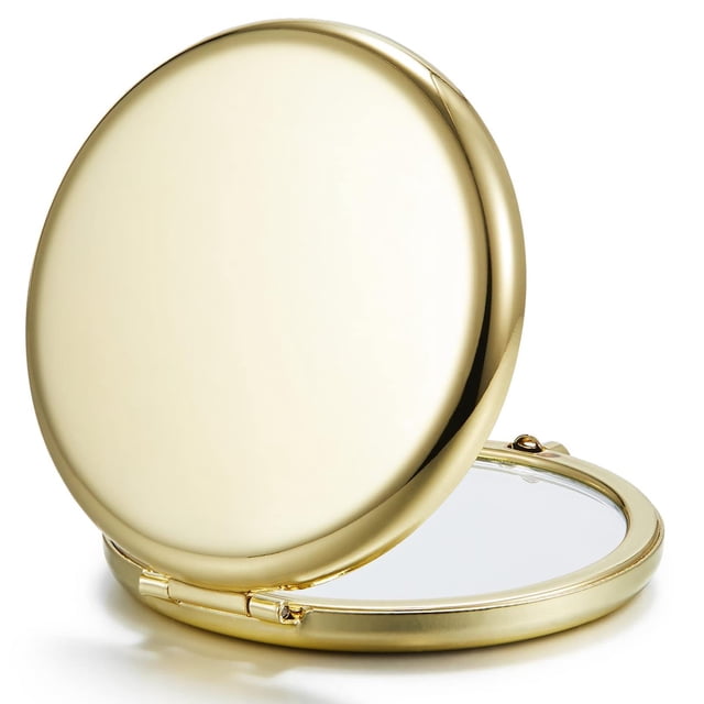 Espejo de maquillaje compacto Getinbulk, 6,5 cm, doble cara, dorado, paquete de 12