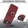 thumbnail image 3 of for Motorola Razr 40 Case, Classic Premium PU Leather Flip Case with Card Holder Shockproof Drop Protective Ring Holder Phone Case Cover for Motorola Razr 40, Winered, 3 of 6