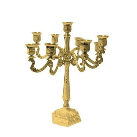 17 in. Filigree 9 Light Candelabra, Gold