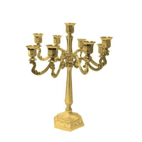 17 in. Filigree 9 Light Candelabra, Gold