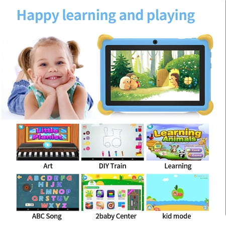 Kids Tablet 7 inch blue Android 12 Children s learning machine 3GB RAM 64GB ROM 128GB Expansion HD Display Wifi Children Tablet with Parent Control
